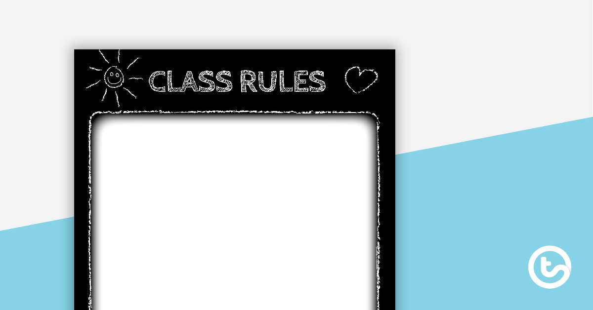 时髦黑板BW的预览图像 - 班级规则 - 教学资源