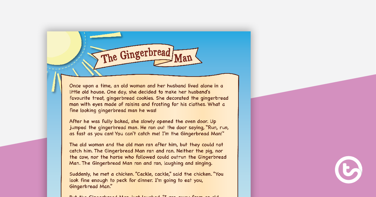 Preview image for The Gingerbread Man Comprehension Text and Worksheet - teaching resource