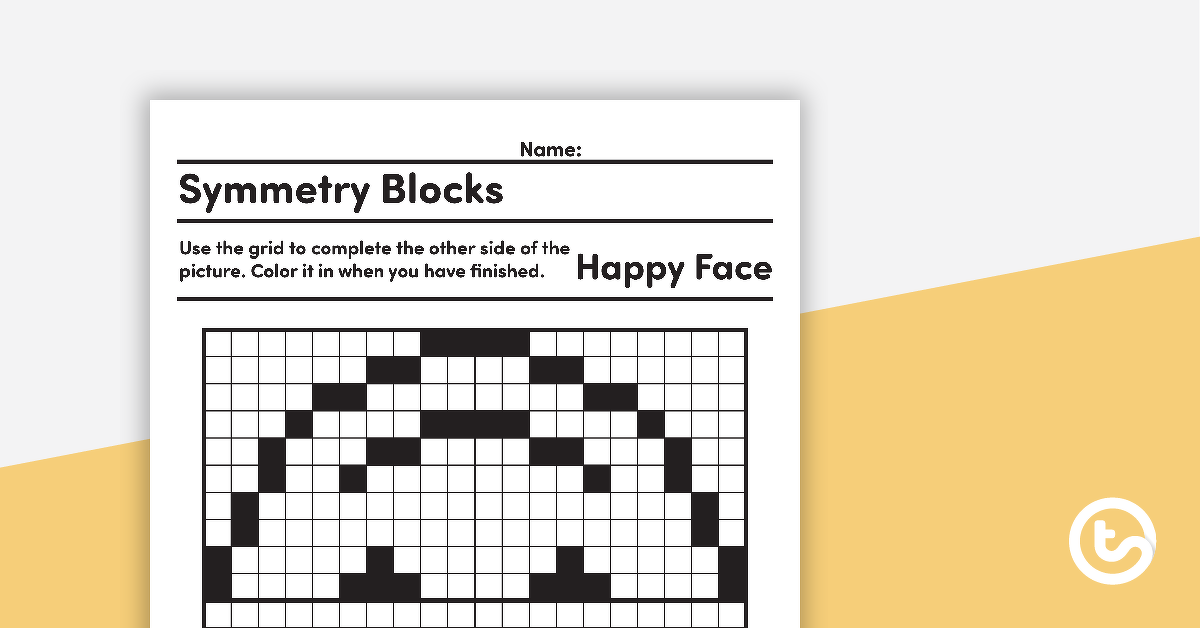 Preview image for Symmetry Grid Activity - Happy Face - teaching resource