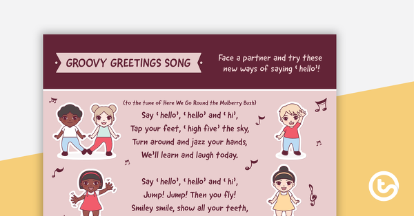 Preview image for Groovy Greetings Song - teaching resource