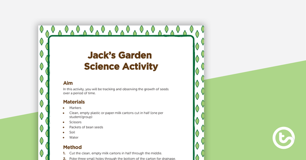Preview image for Jack's Garden - Science Experiment - teaching resource