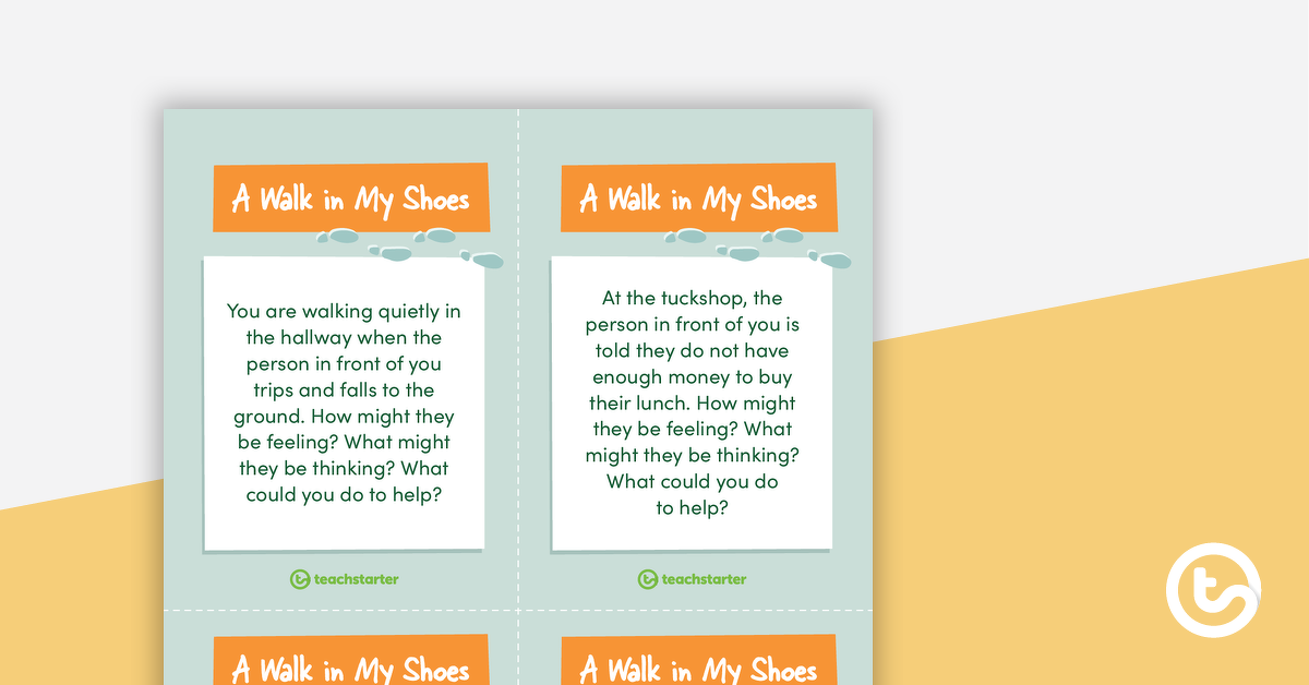 Preview image for A Walk in My Shoes – Empathy Task Cards - teaching resource