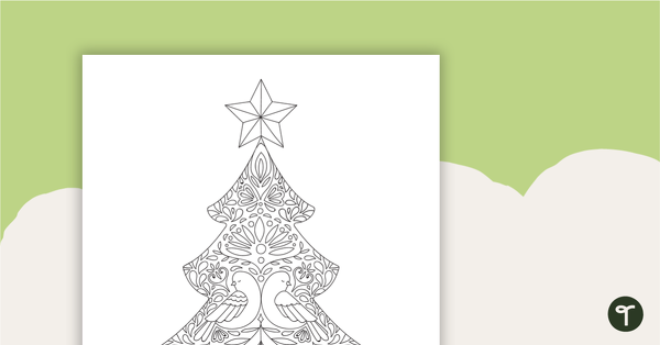 圣诞树介绍着色在板料 - 教学资源的缩略图