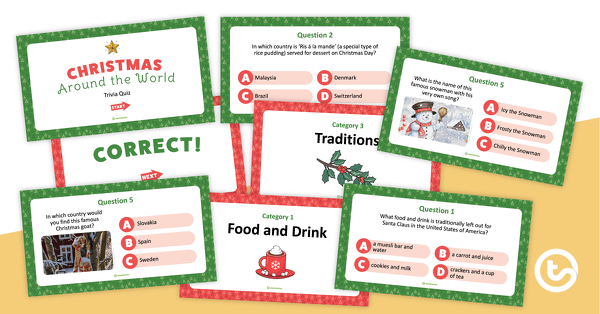 Preview image for Christmas Around the World Trivia Quiz – PowerPoint - teaching resource