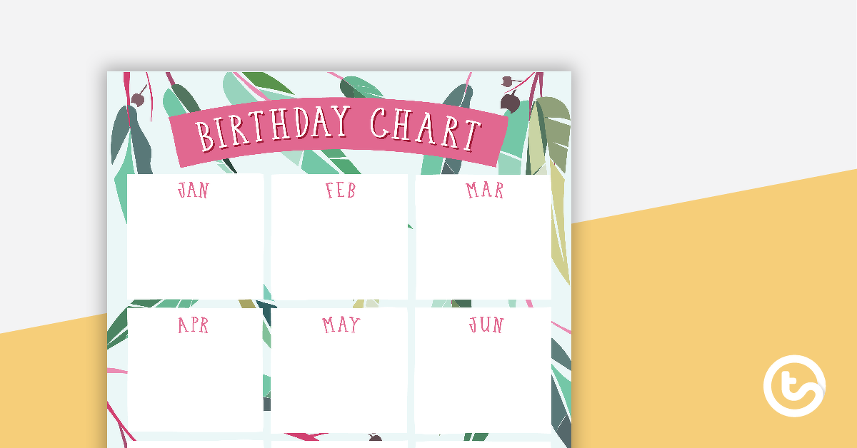Preview image for Gum Leaves - Happy Birthday Chart - teaching resource