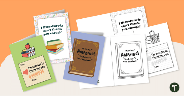 Preview image for Thank a Librarian - Greeting Card Pack - teaching resource