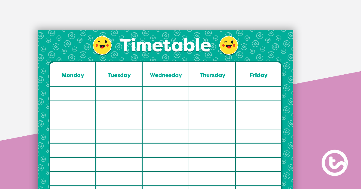 Emoji的预览图像 - 每周时间表 - 教学资源