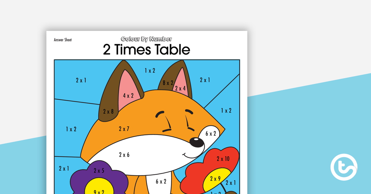 Preview image for Colour By Number Worksheet - 2 Times Tables - teaching resource