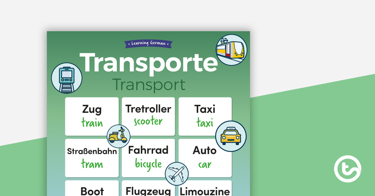 Preview image for Transport – German Language Poster - teaching resource