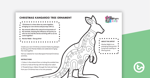Preview image for Christmas Tree Ornament - Kangaroo - teaching resource