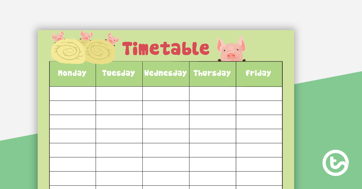 Preview image for Farm Yard - Weekly Timetable - teaching resource