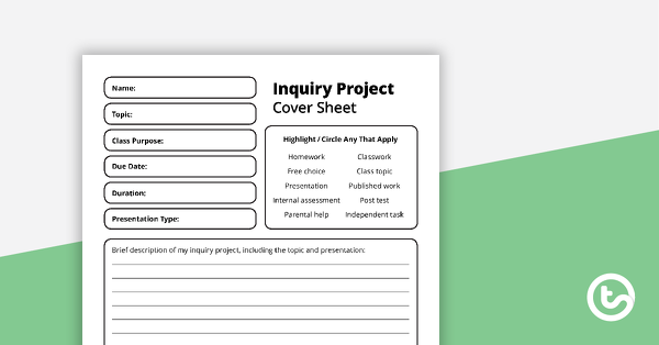 Preview image for Inquiry Project - Template - teaching resource