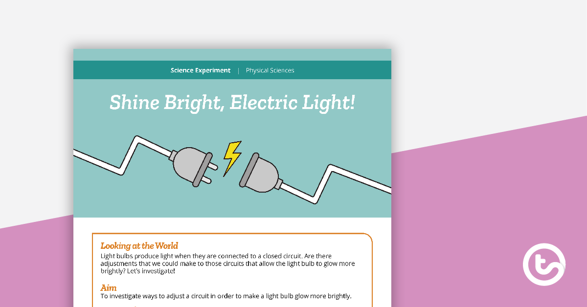 预览图像科学实验——胫骨e Bright, Electric Light! - teaching resource