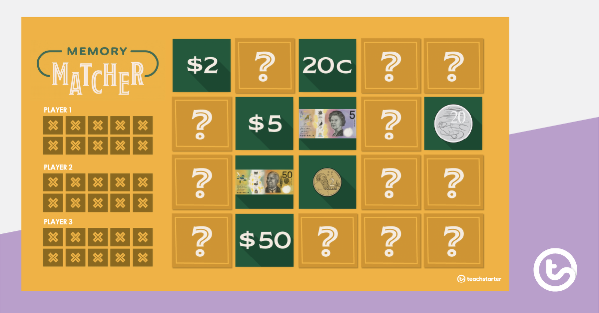预览图像记忆匹配器幻灯片——澳大利亚的硬币和纸币——教学资源