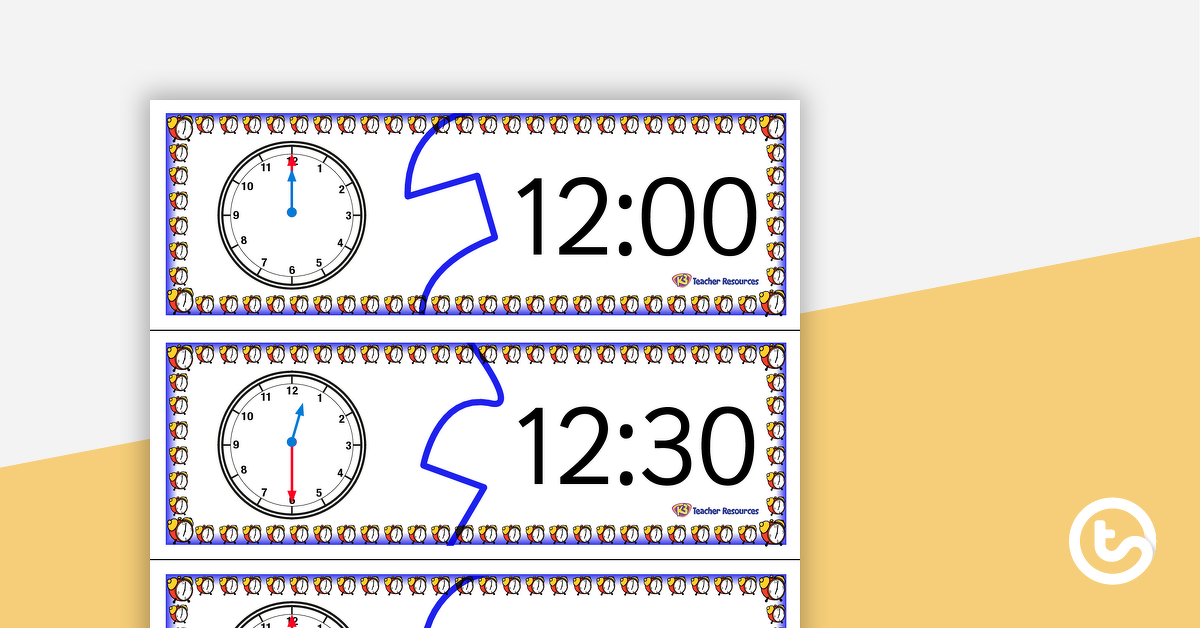 预览图像告诉时间拼图 - 半小时 - 教学资源