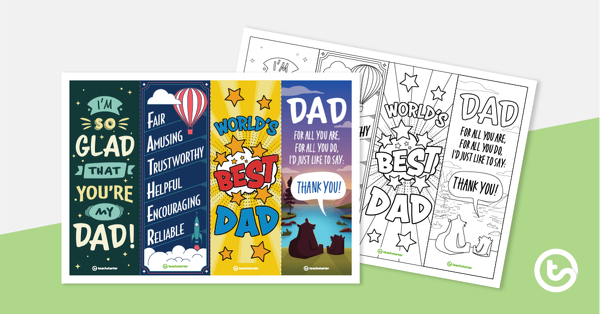 Preview image for Father's Day Bookmarks - teaching resource