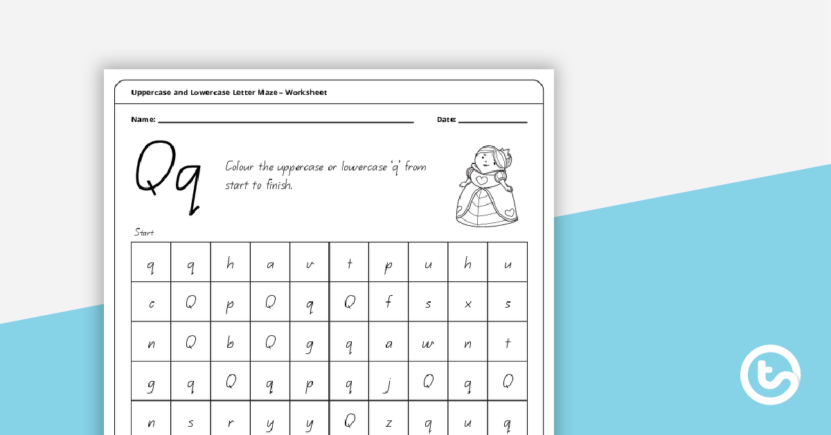 Preview image for Uppercase and Lowercase Letter Maze - 'Qq' - teaching resource