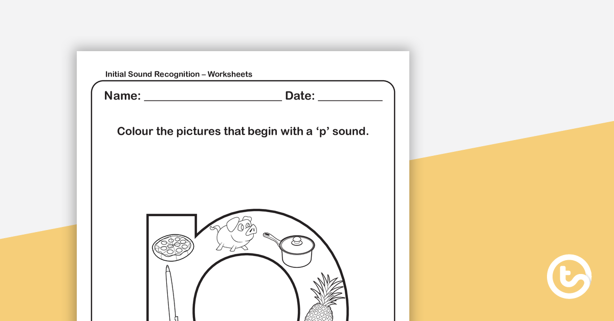 Preview image for Initial Sound Recognition Worksheet (Lower Case) – Letter p - teaching resource