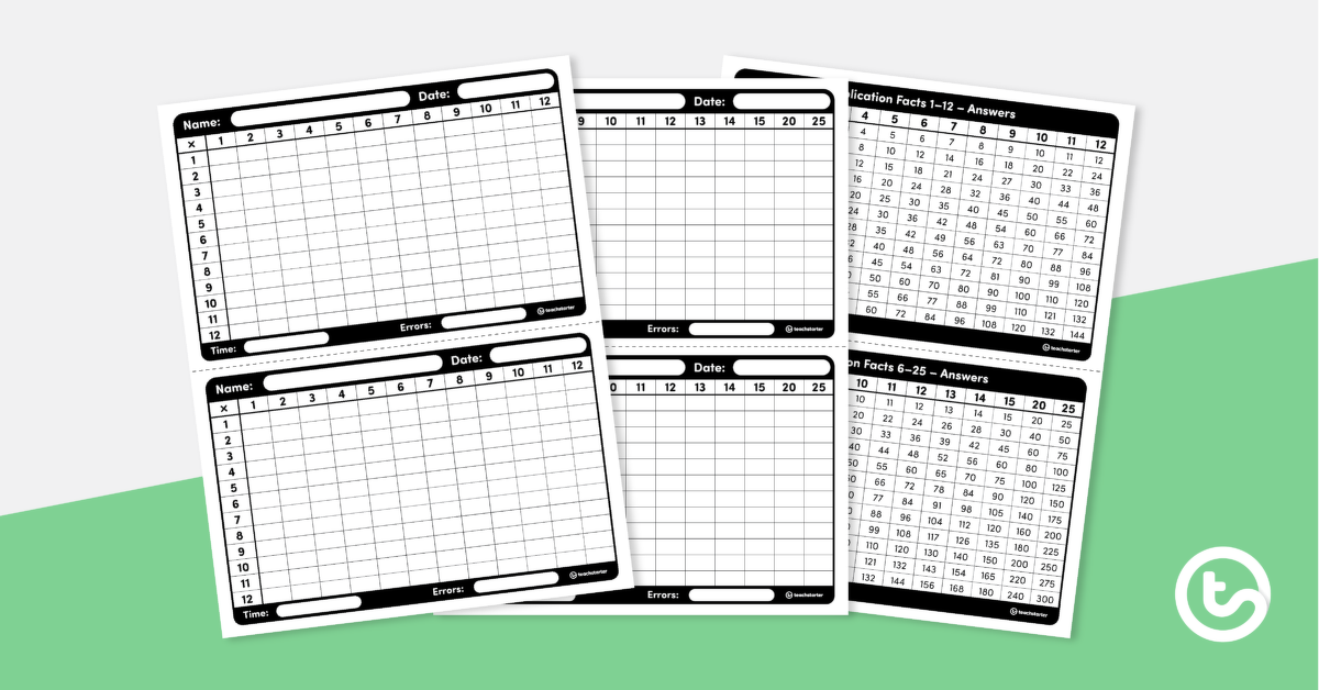 Preview image for Multiplication Grid – Worksheet - teaching resource