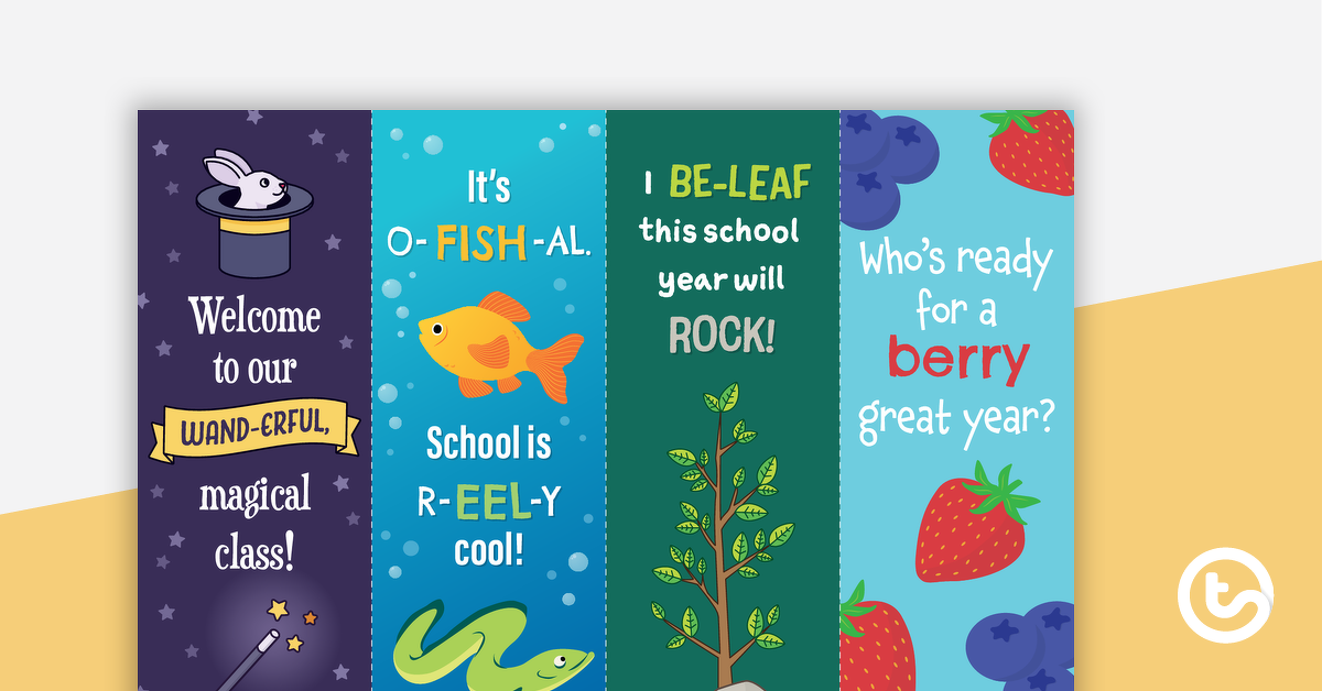 Preview image for Back to School Bookmarks - teaching resource