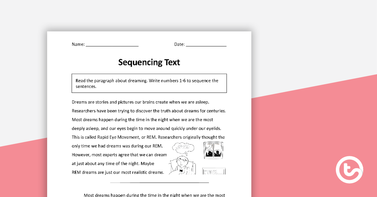 预览图像for Sequencing Text - Worksheet - teaching resource
