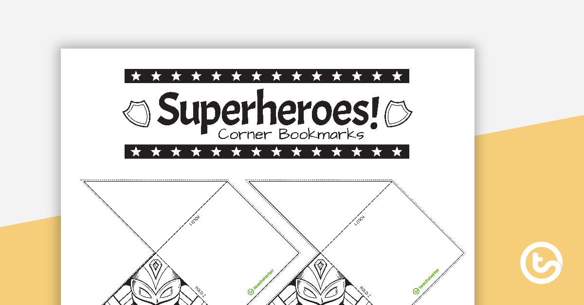 Preview image for Superhero-inspired Corner Bookmark Templates - teaching resource