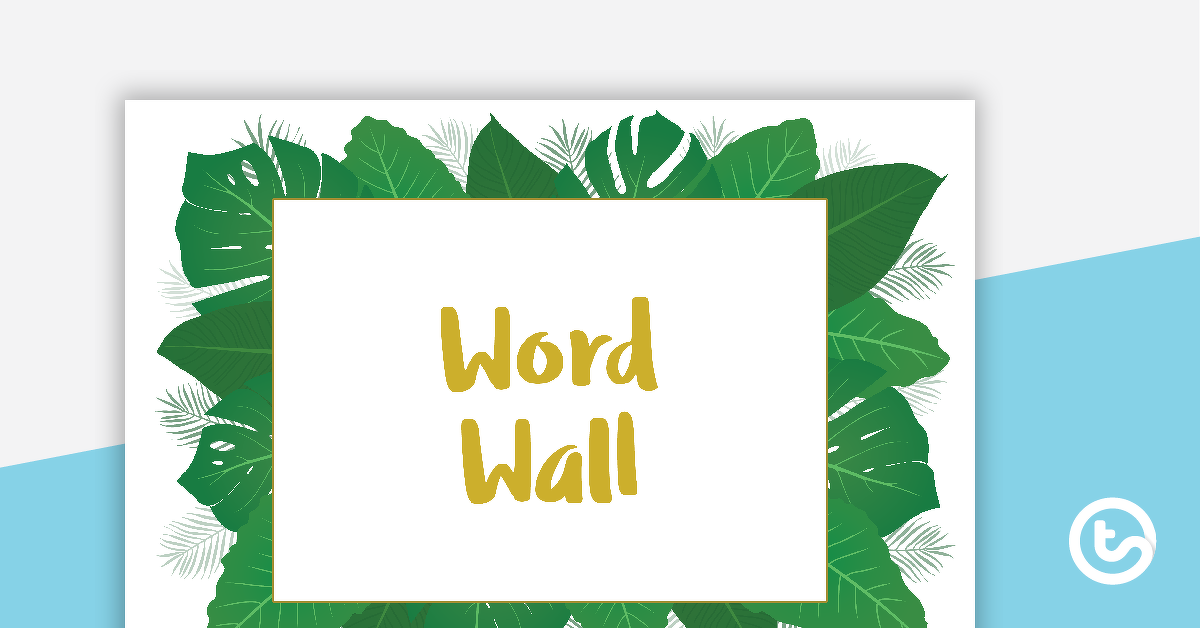Preview image for Lush Leaves White - Word Wall Template - teaching resource