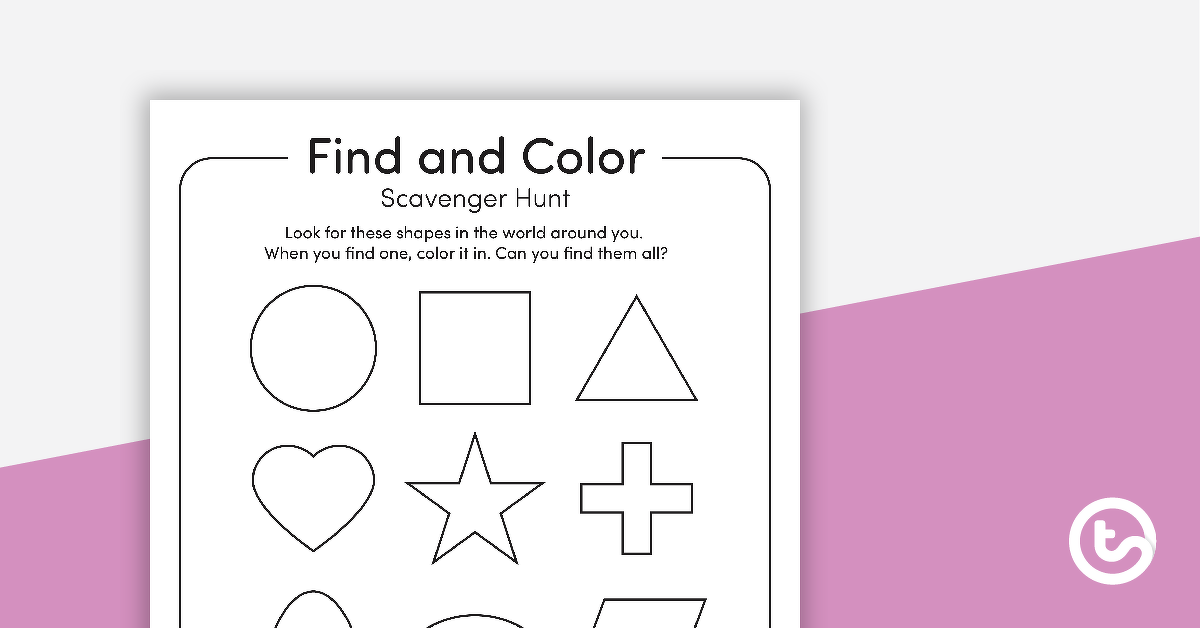Preview image for Find and Color – Shape Scavenger Hunt - teaching resource