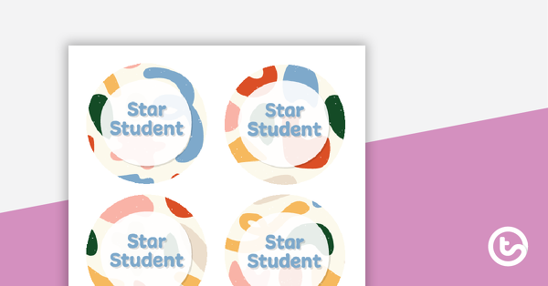 Thumbnail of Abstract Pattern – Star Student Badges - teaching resource