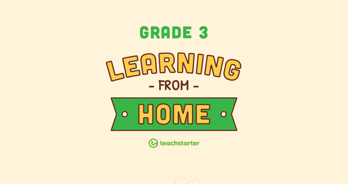 Preview image for Grade 3 School Closure - Learning From Home Pack - teaching resource