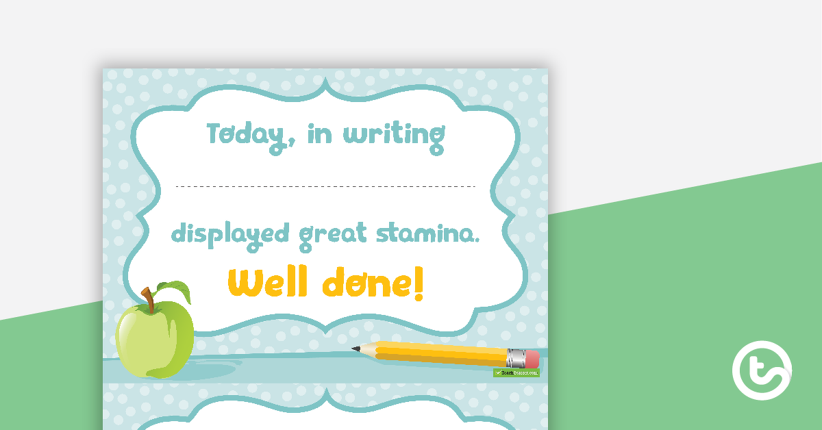 Preview image for Handwriting Stamina Award Certificate - teaching resource