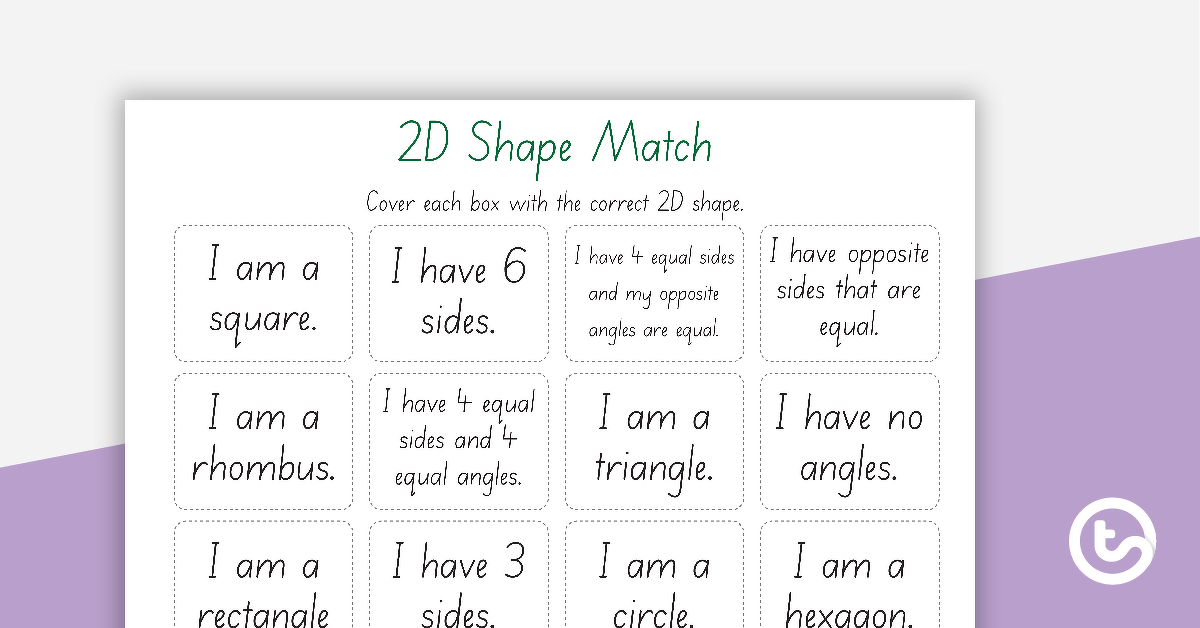 Preview image for 2D Shape Match - teaching resource