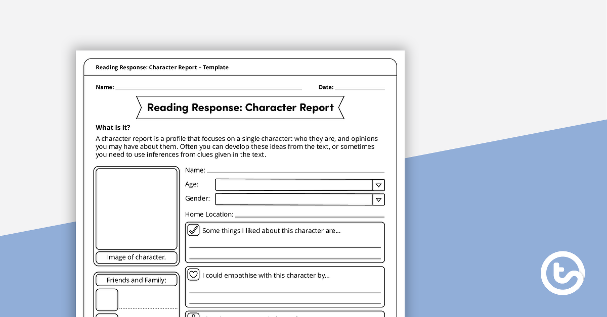 预览图像阅读反应字符报告-模板-教学资源