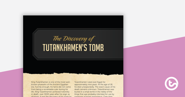 Preview image for The Discovery of Tutankhamen's Tomb – Worksheet - teaching resource