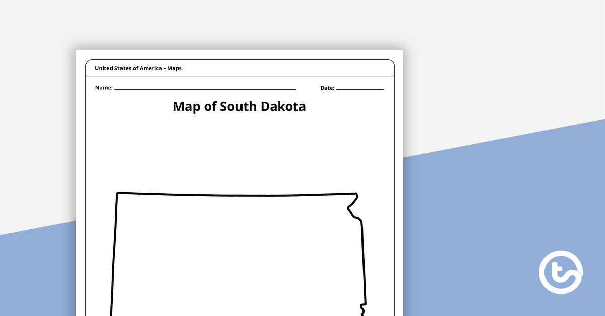 为南达科他州模板的地图预览图像-教学资源