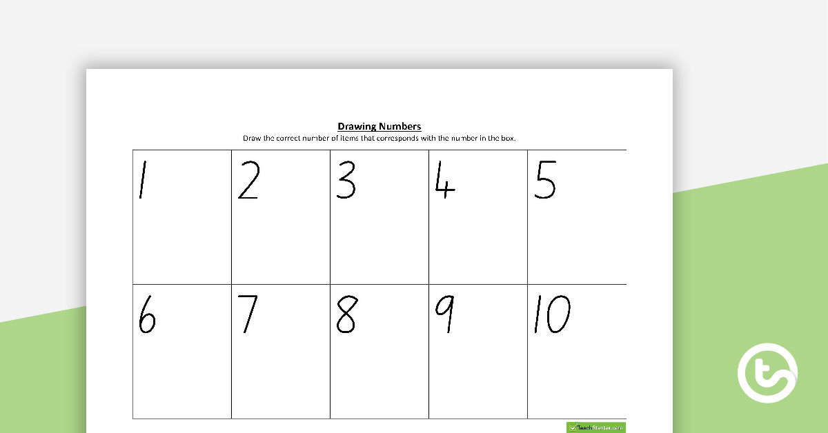 representing numbers 1 10 worksheet teach starter