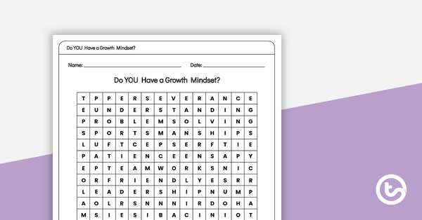 Preview image for Do YOU Have a Growth Mindset? – Word Search - teaching resource