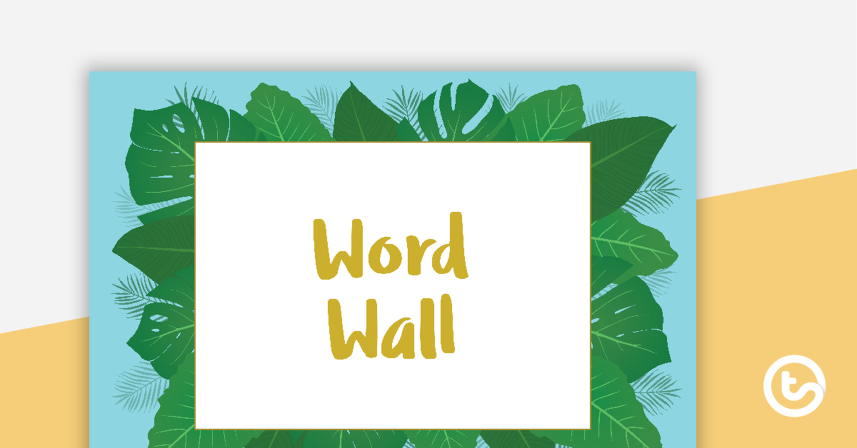 Preview image for Lush Leaves Blue - Word Wall Template - teaching resource