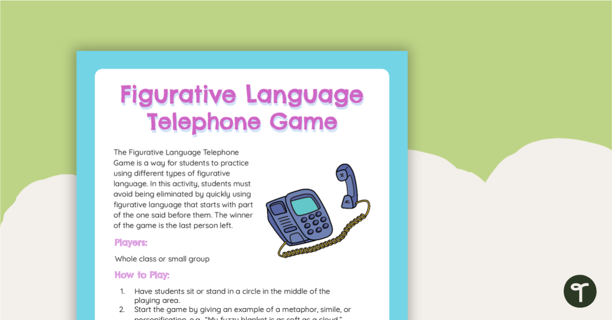 Preview image for Figurative Language Telephone Game - teaching resource