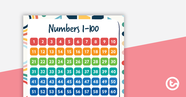 Preview image for Geometric Boho - Numbers 1 to 100 Chart - teaching resource
