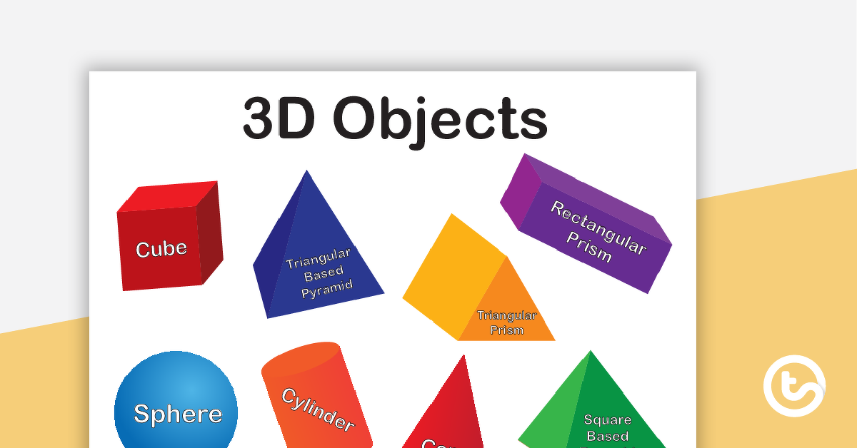 Preview image for 3D Objects Poster - teaching resource