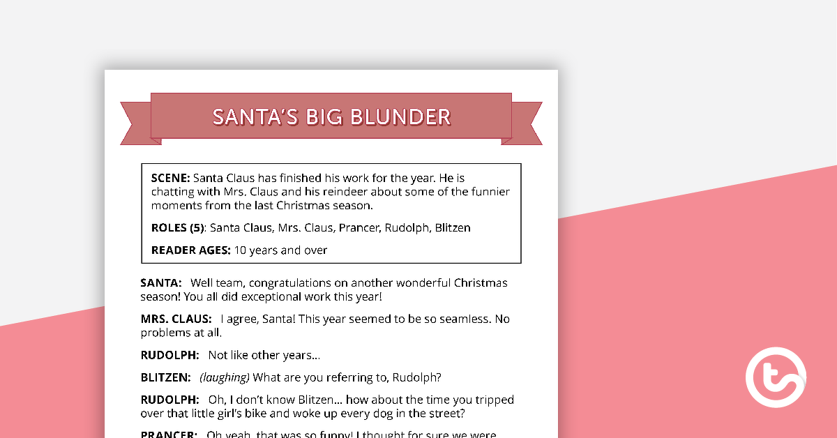 Preview image for Readers' Theatre Script - Santa's Big Blunder - teaching resource
