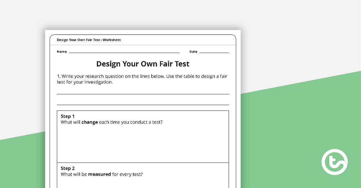 预览图像设计自己的公平测试工作表——中年——教学资源