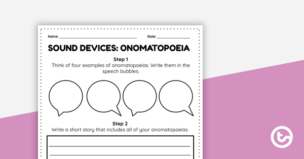 Preview image for Onomatopeia Writing Prompt – Template - teaching resource
