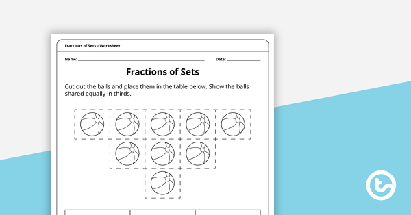 Preview image for Fractions of Sets Worksheets - teaching resource