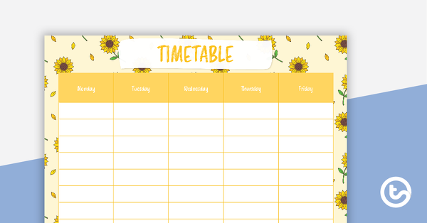 Preview image for Sunflowers – Weekly Timetable - teaching resource