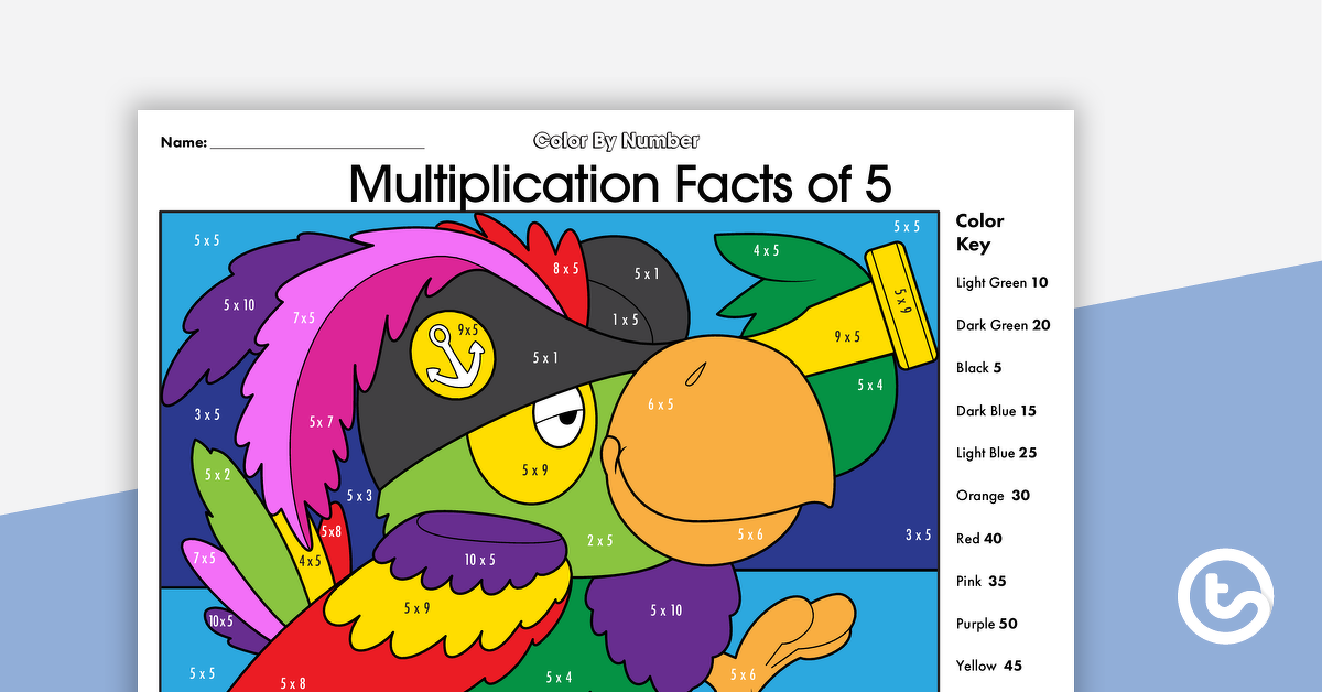 Preview image for Colour By Number Worksheet - 5 Times Tables - teaching resource