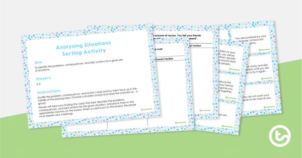 Preview image for Analysing Situations – Sorting Activity - teaching resource