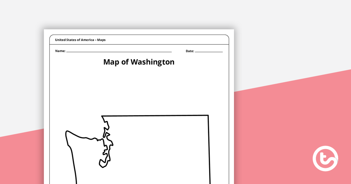 为华盛顿模板地图预览图像-教学资源