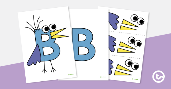字母工艺活动的预览图像 - “ B”是蓝鸟 - 教学资源